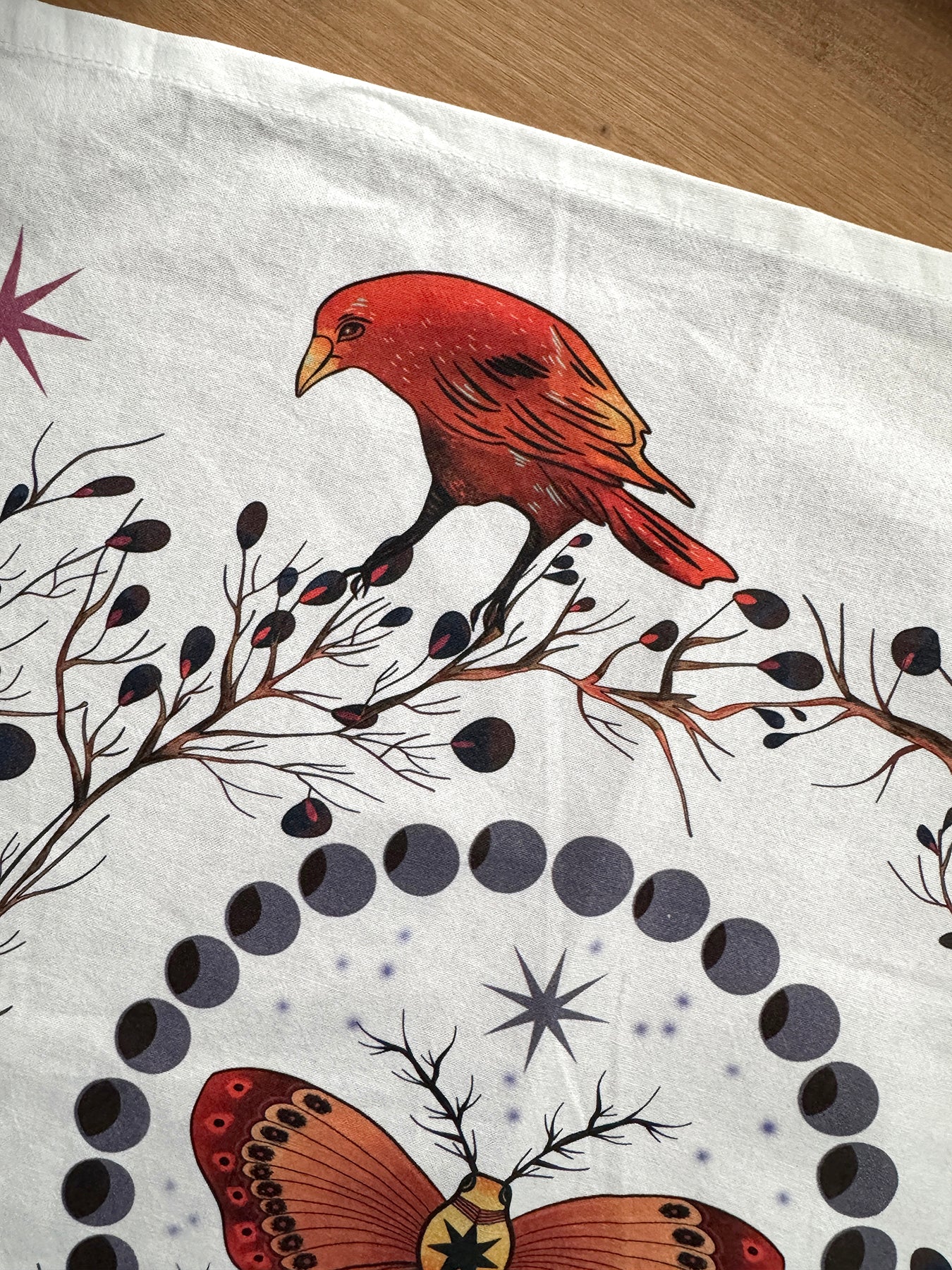 FLORAL LUNAR MOTH ALTAR CLOTH