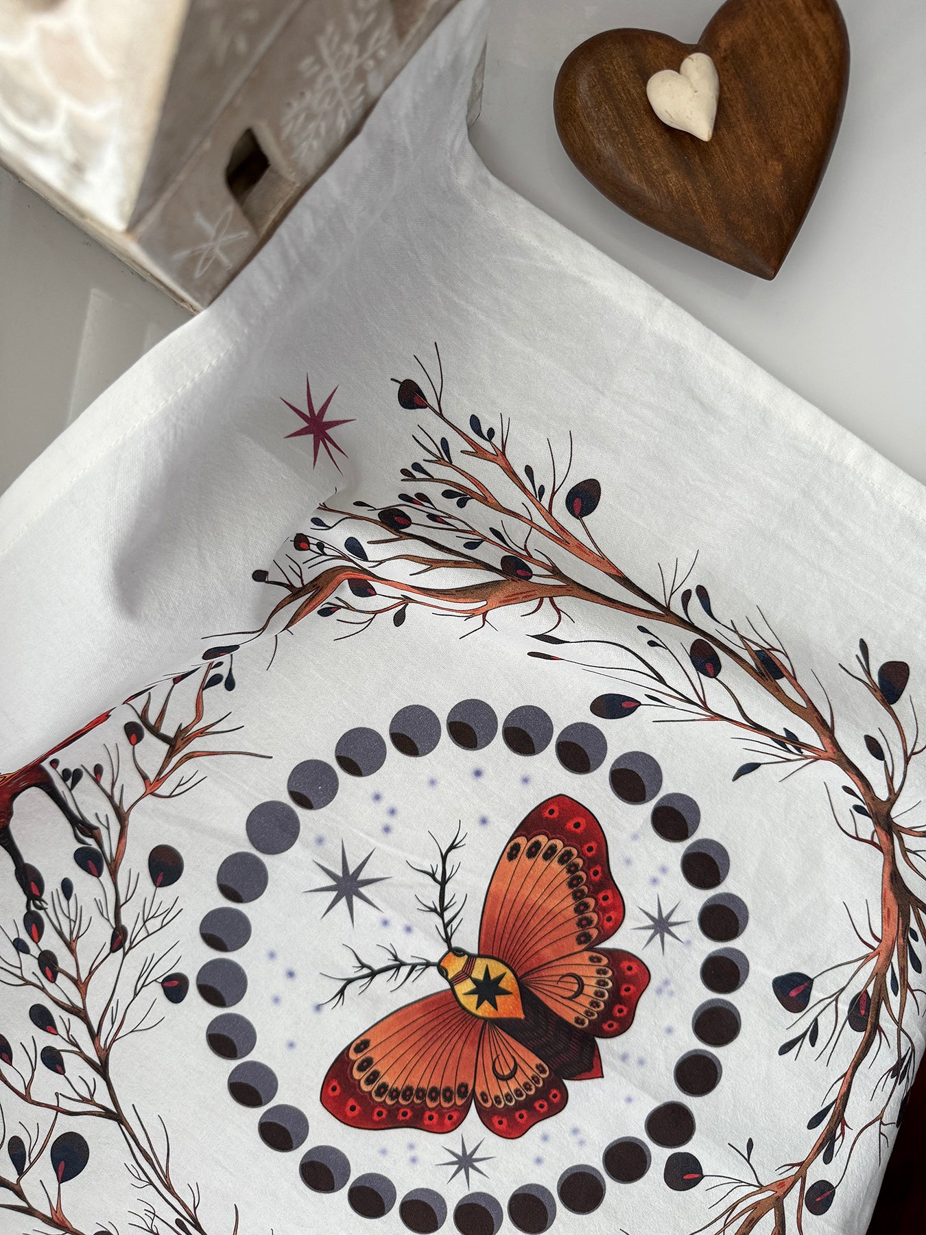 FLORAL LUNAR MOTH ALTAR CLOTH