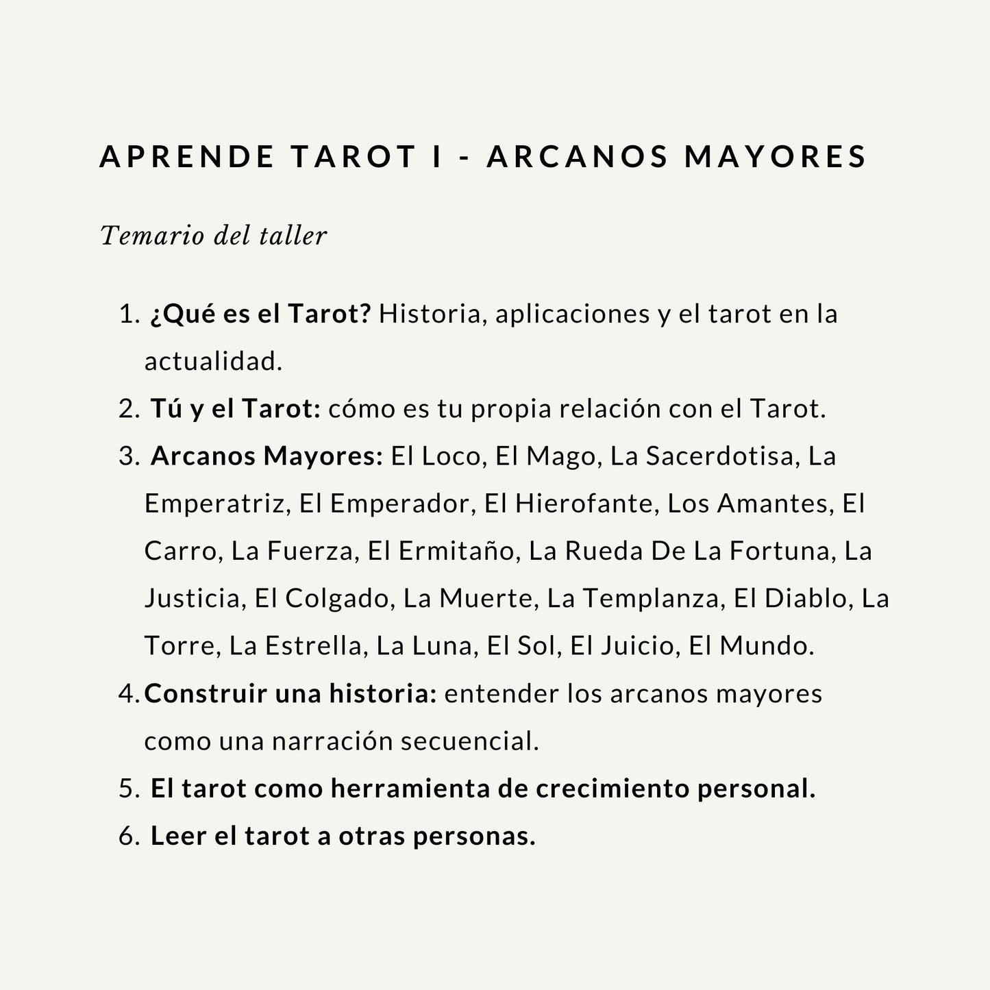 Aprende Tarot I - Arcanos Mayores