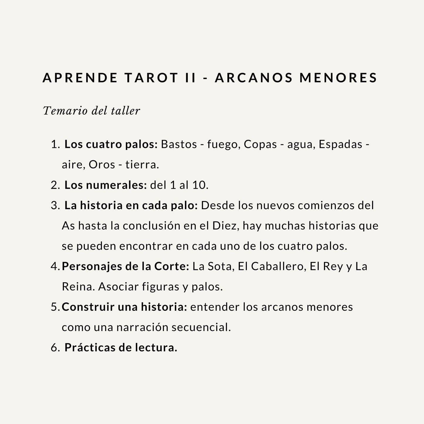 Aprende Tarot II - Arcanos Menores