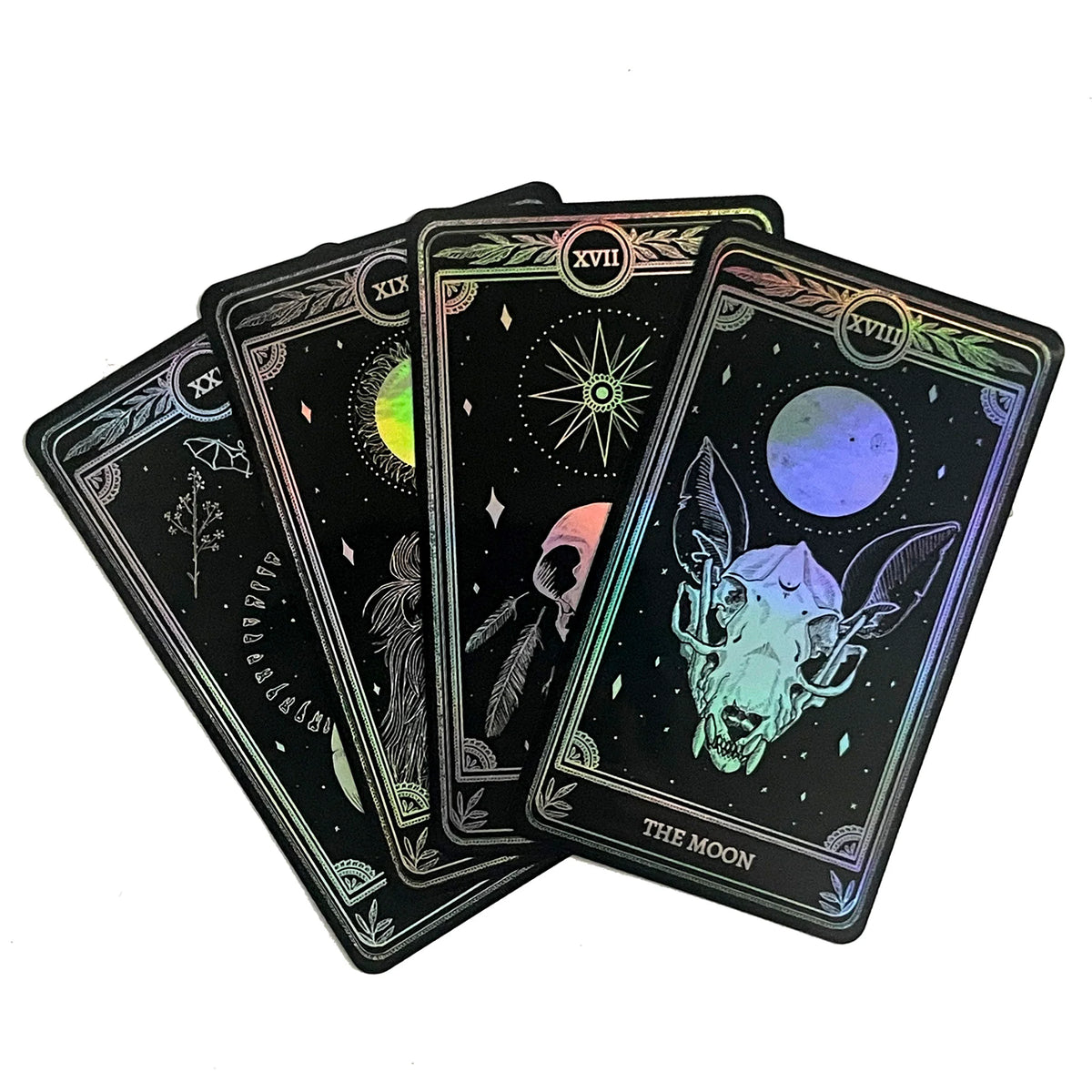 Celestial Sticker Pack - Marigold Tarot Holographic: The Star, The Moon, The Sun & The World by 13th Press
