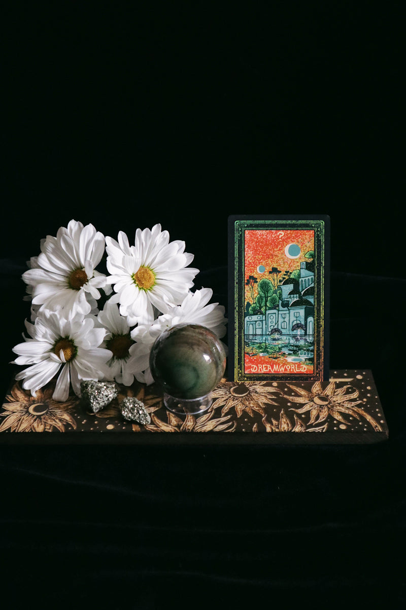 Moonflowers soporte para cartas de madera 