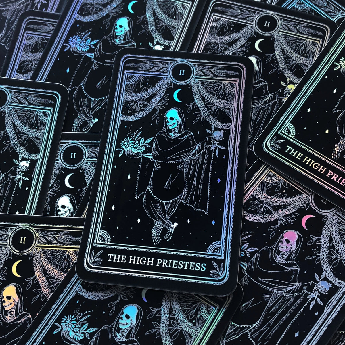 Sticker Pack - Marigold Tarot Holographic: Strength, The Devil, The Lovers, The High Priestess & Death