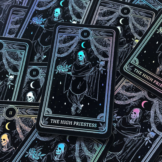 Sticker Pack - Marigold Tarot Holographic: Strength, The Devil, The Lovers, The High Priestess & Death